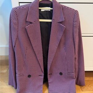 Houndstooth Blazer in Pink and Black